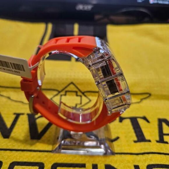 Activa Skeleton x Invicta ACW2305-003 Transparent Chronograph Watch Orange Strap - Picture 6 of 6